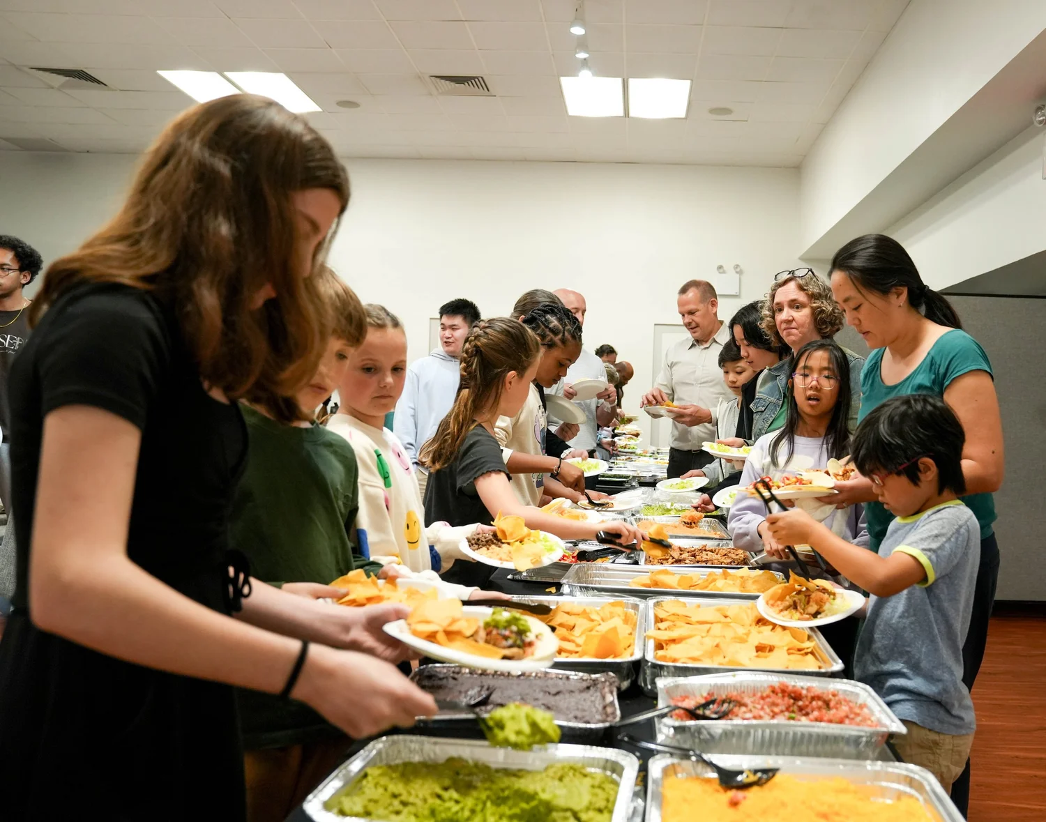Redeemer Downtown community sharing a meal